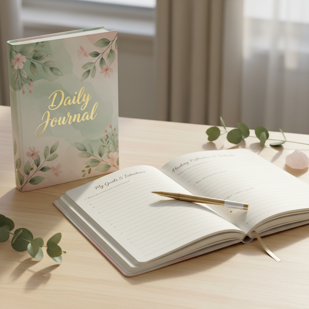 daily self-help journal for setting goals and healing